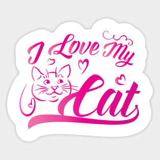 I Love My Cat Gift Sticker